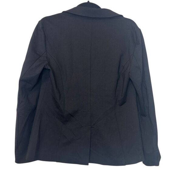 Anne Klein Single Breasted One Button Notched Lapel Blazer Jacket Black Large - Picture 2 of 6